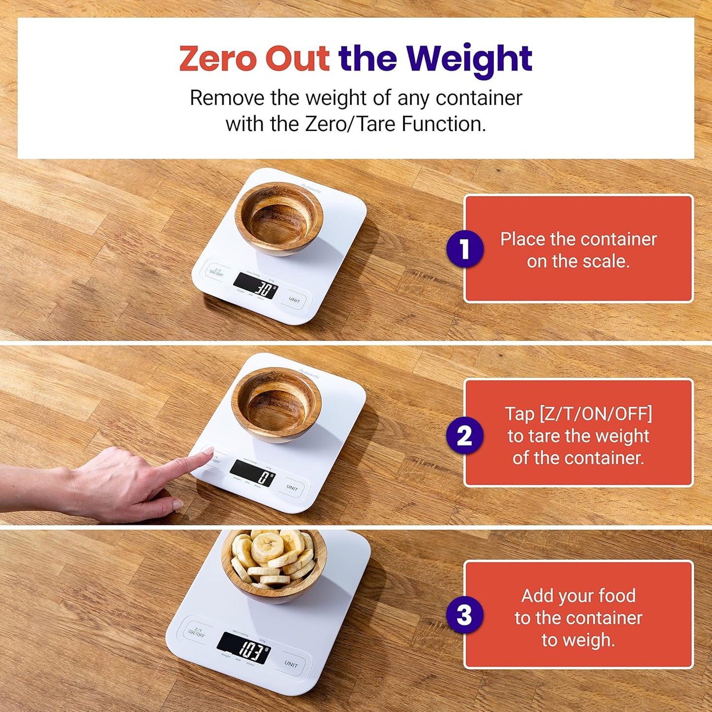 Etekcity Food Kitchen Scale, Digital Mechanical Weighing Scale, Grams and Ounces for Weight Loss, Baking, Cooking, White