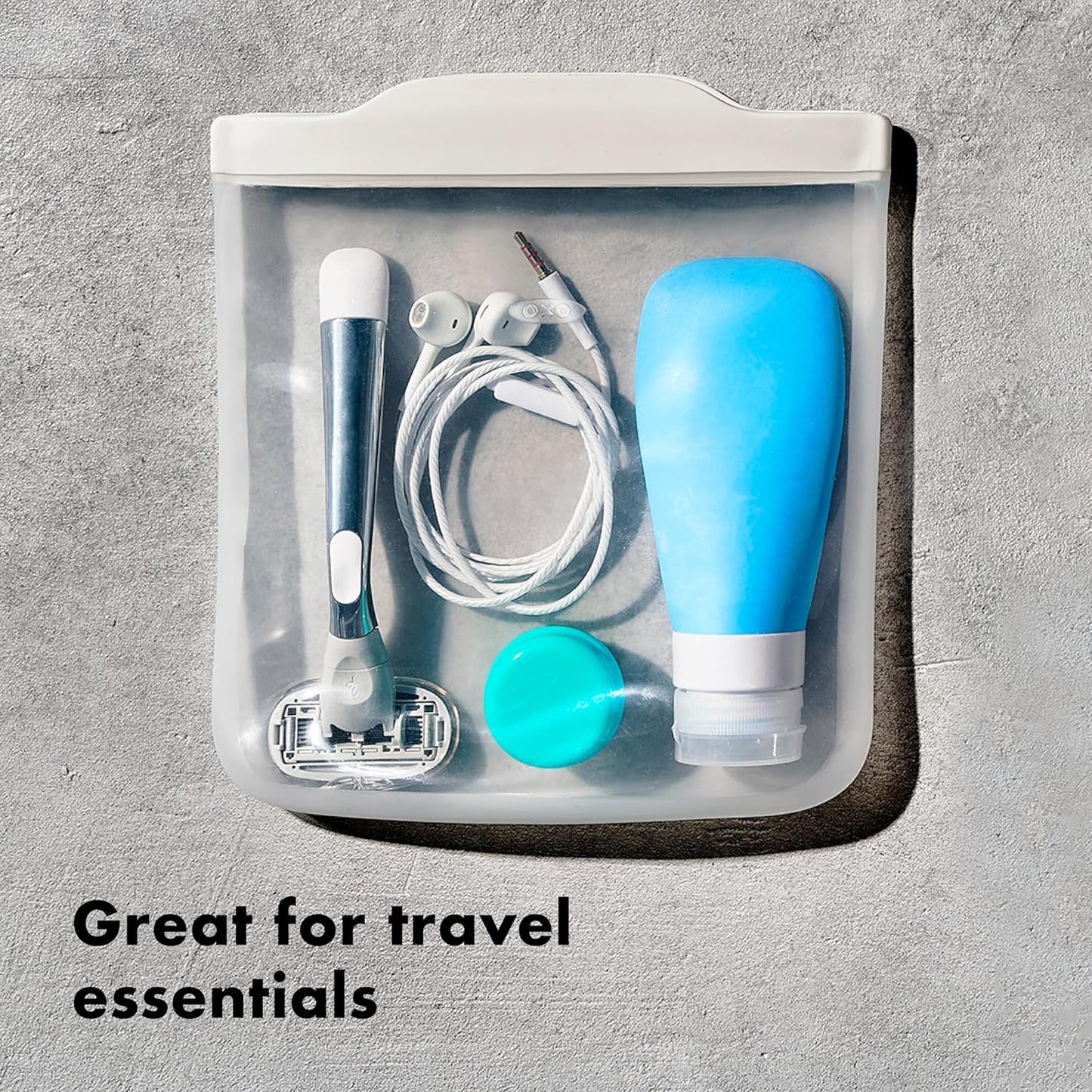 OXO Good Grips Silicone Reusable Bag – Half Gallon Bag (64 oz) - Lagoon