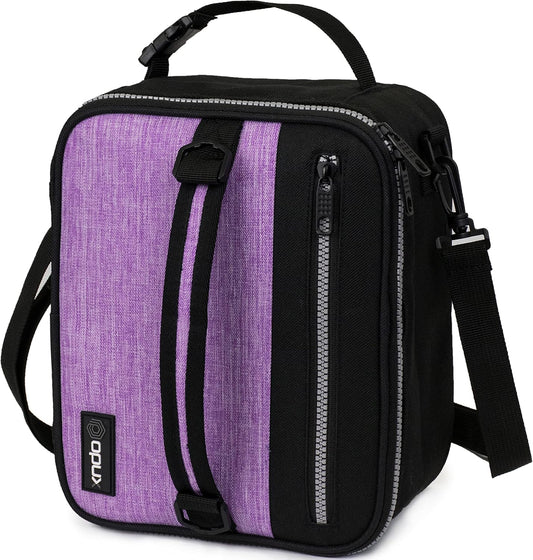 opux Insulated Lunch Box for Men Women Adult, Compact Lunch Bag for Kids Boy Girl Teen, Soft Lunch Cooler Bag for Work School, Leakproof Lunchbox Lunch Pail with Clip-on Buckle, Heather Purple