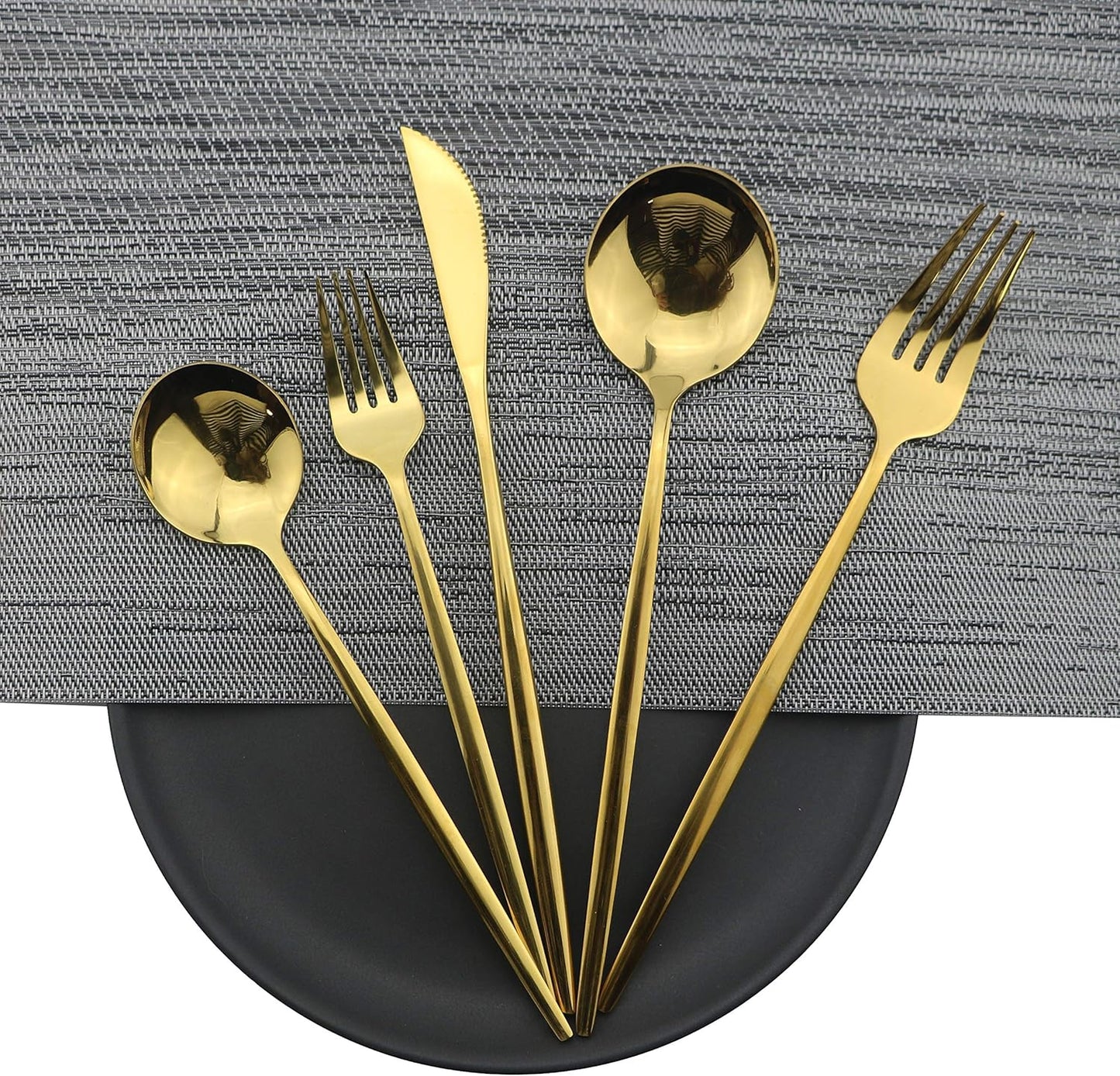 JASHII 30-Piece Stainless Steel Satin Finish Flatware Set - Mirror Polished Tableware Cutlery for Home and Restaurant - Dishwasher Safe