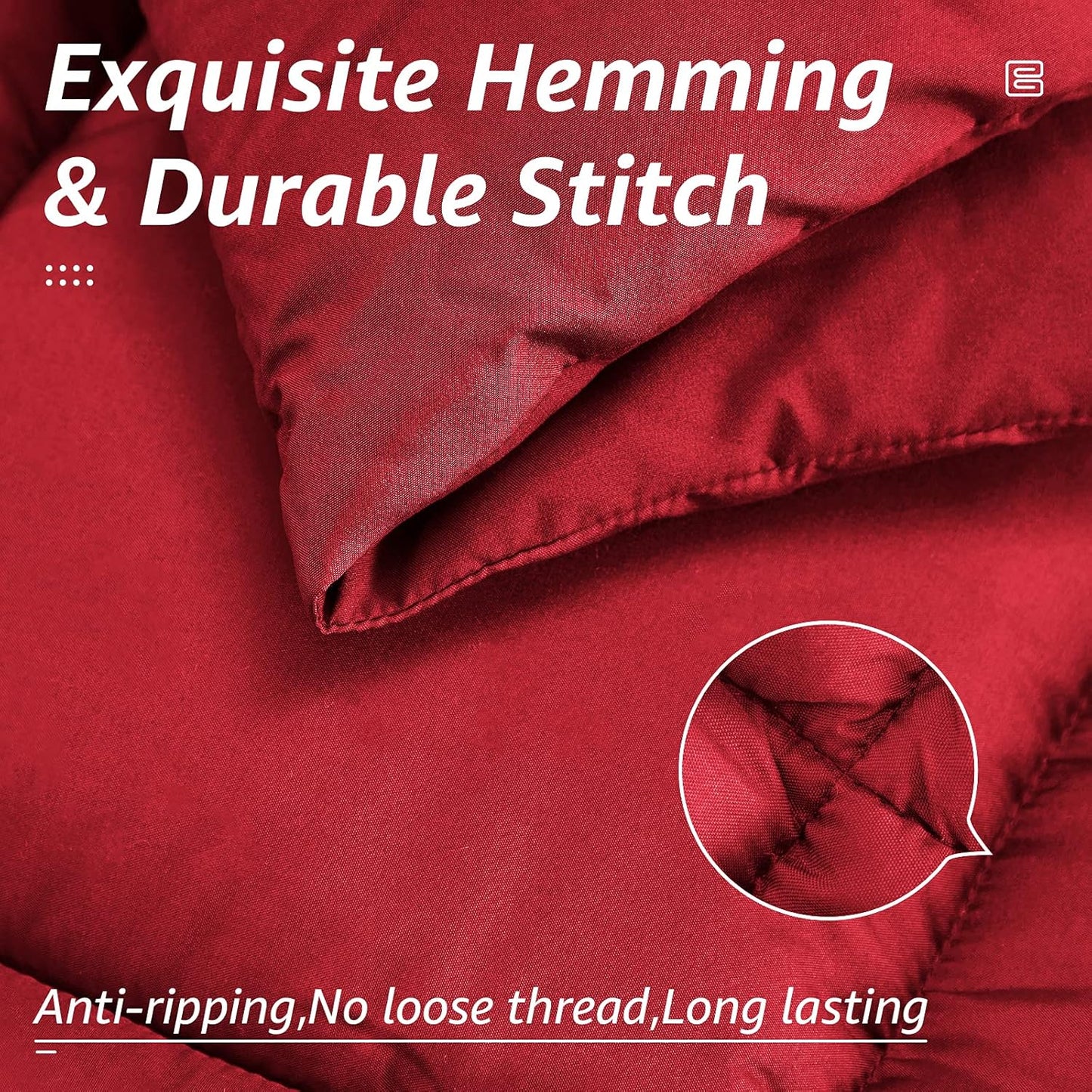 HYLEORY All Season King Size Bed Comforter - Cooling Down Alternative Quilted Duvet Insert with Corner Tabs - Winter Warm - Machine Washable - Red