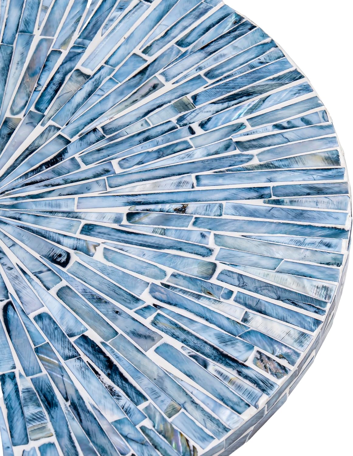 PEMAR Mother of Pearl Lazy Susan for Countertop Table (Blue Starburst, Standard (D12.6))