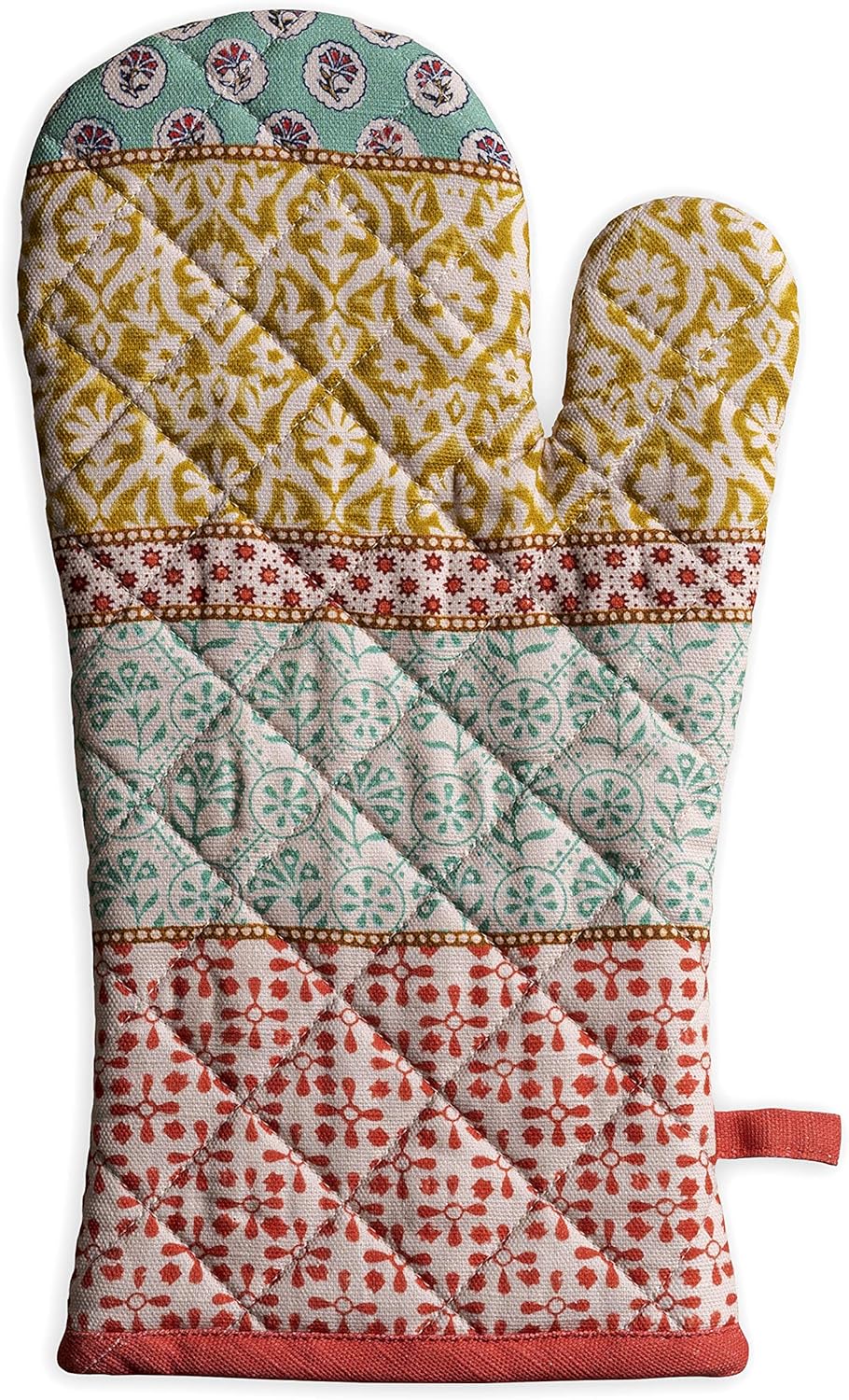 Maison d' Hermine Oven Gloves 100% Cotton Oven Mitt 7" x 13" with Loop Heat Resistant, BBQ, Cooking Gloves, Baking, Grilling, Kitchen, Handling Hot Pans Spring/Summer (Pack of 1, Provence)