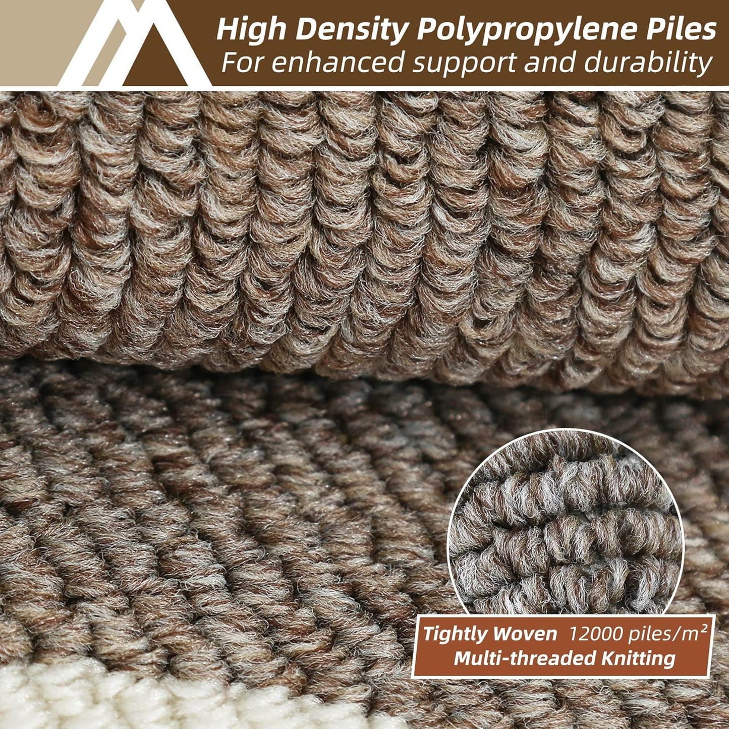 COSY HOMEER Long Kitchen Floor Mats for in Front of Sink Super Absorbent Kitchen Rugs and Mats 24"x48" Non-Skid Kitchen Mat Standing Mat Washable,Polypropylene,Brown,Frame