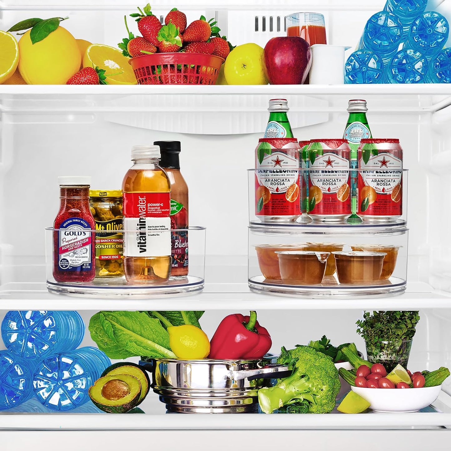 Sorbus 9 Inch Clear Lazy Susan Organizer Set, 1 Tall Turntable Organizer for Spice Organization for Cabinet, One 2 Tier Lazy Susan for Kitchen, Home, Office, Closet, Laundry Room Organization