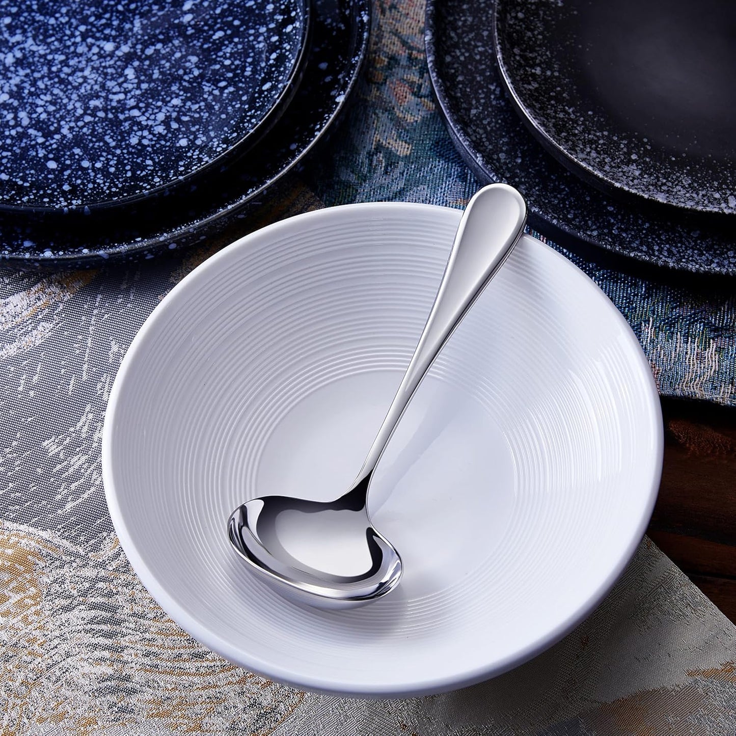 KEAWELL Premium 7.1" Verona Gravy Ladle, 18/10 Stainless Steel, Heavy-Duty with Deep Bowl, High-Polished Finish, Ergonomic Handle for Smooth Pouring, Dishwasher Safe (1, 7.1" Gravy Ladle)