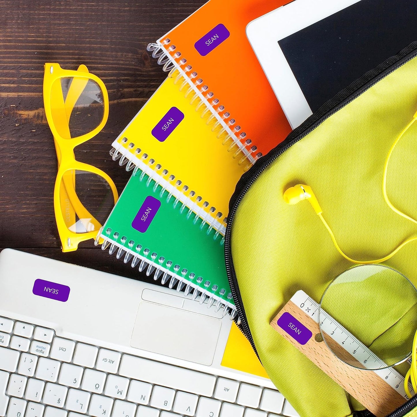 Personalized Labels (100 Count) (0.9" 0.4") Small Custom Name Stickers - Waterproof for Kids, Toddlers and Parents