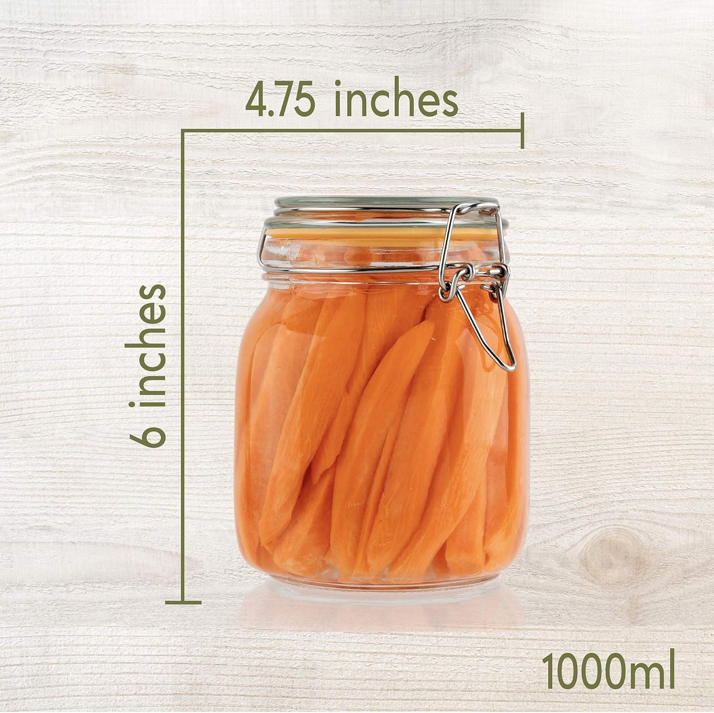 Galashield 32 oz Glass Jars with Lids Food Storage Jars with Airtight Lids Leak Proof Glass Canisters Kitchen Jars [Set of 2]