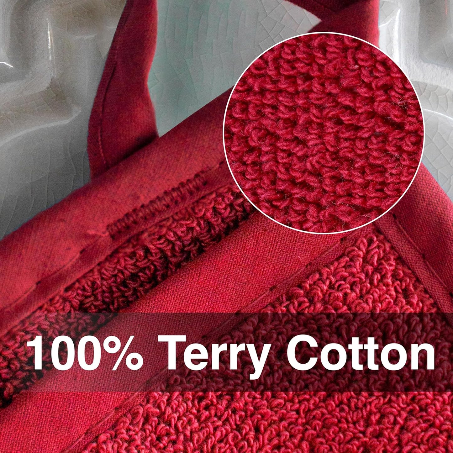 RITZ Terry Pocket Mitt & Hot Pad: Unparalleled Heat Resistant, Durable 100% Cotton – Ergonomically Designed for Optimal Grip – Easy-Care Machine Washable – 2-Pack, Paprika