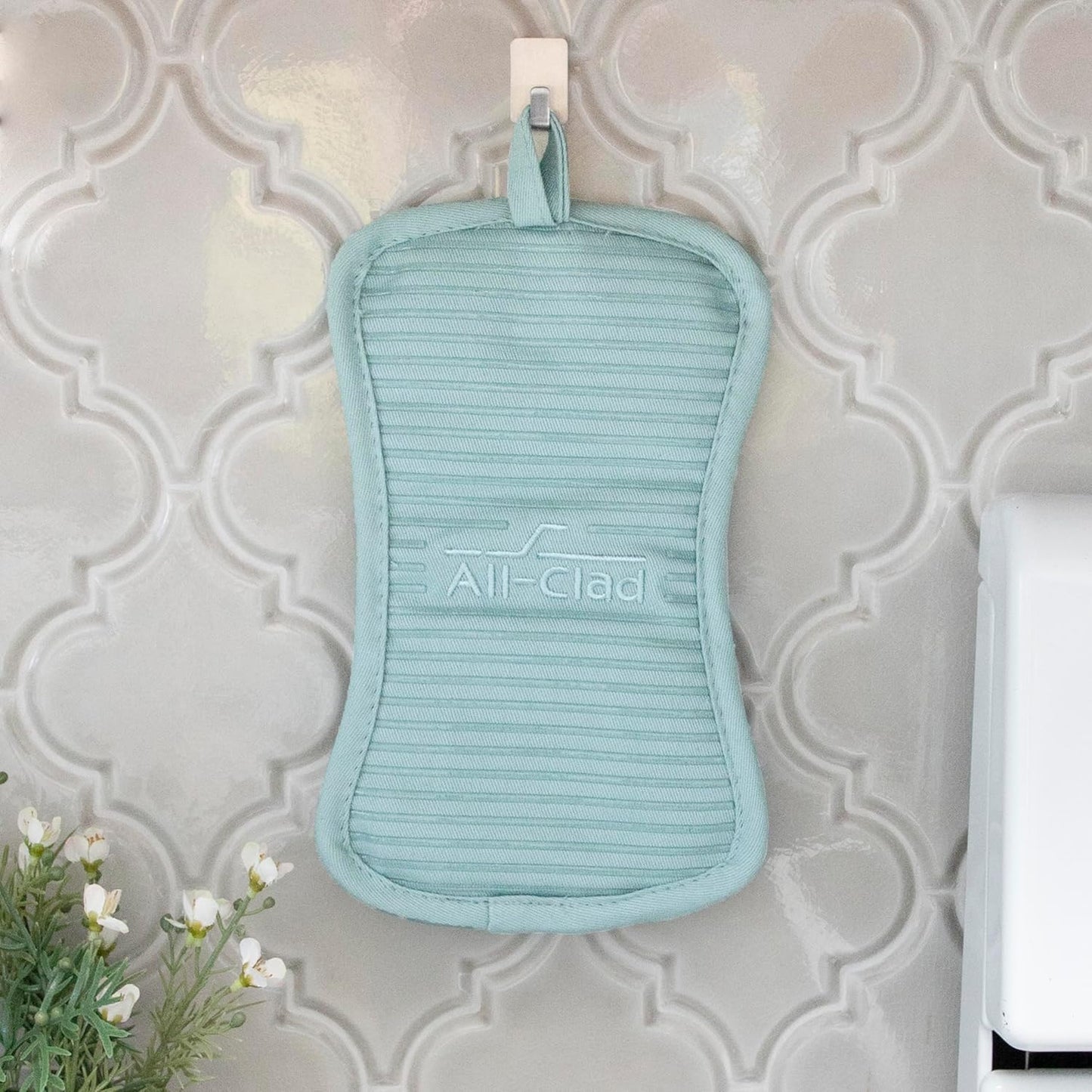 All-Clad Premium Pot Holder & Hot Pad: Heat Resistant to 500 Degrees - 100% Cotton, 10"x6.25" Hot Pad for Kitchen and Barbeque, 4-Pack, Rainfall