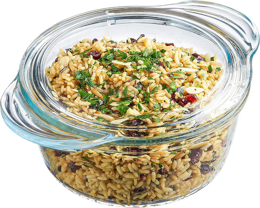 Simax Casserole Dish with Lid, Glass Casserole Dish, Holds 48 Oz (1.5 Quarts), Oven to Table Serving Dish, Microwave, Dishwasher, and Oven Safe Cookware