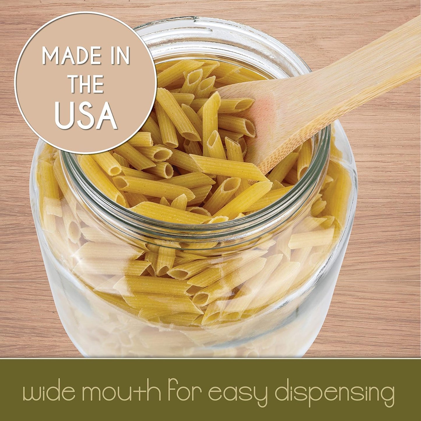 kitchentoolz Half Gallon Mason Jar - Wide Mouth 1/2 Gallon Glass Jar with Lid - Airtight Glass Storage Containers with Lid Fermenting, Canning, and Dry Storage