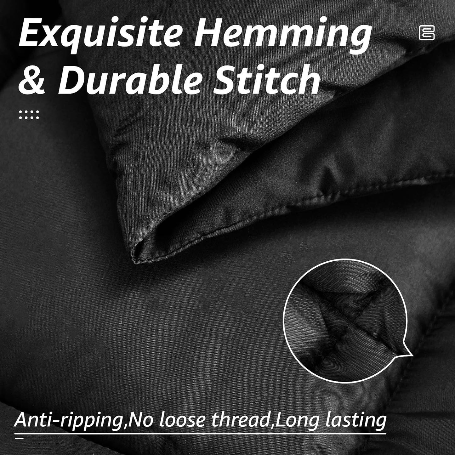 HYLEORY All Season Full Size Bed Comforter - Cooling Down Alternative Quilted Duvet Insert with Corner Tabs - Winter Warm - Machine Washable - Dark Grey