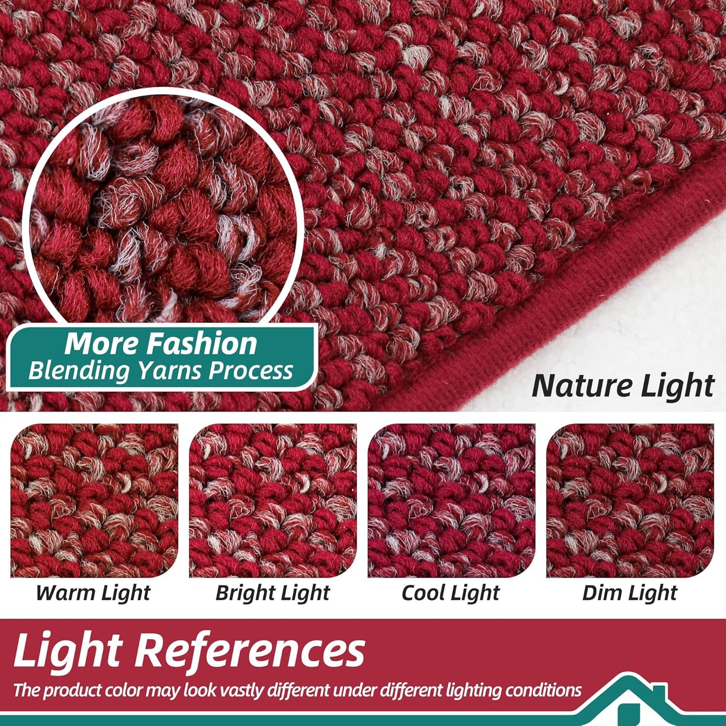 BEQHAUSE Kitchen Rugs and Mats 2PCS, Non-Slip Kitchen Mats for Floor, Absorbent and Stain Resistant Kitchen Runner, Machine Washable Rugs for Kitchen, Laundry & Sink, 20"x32"+20"x48", Red