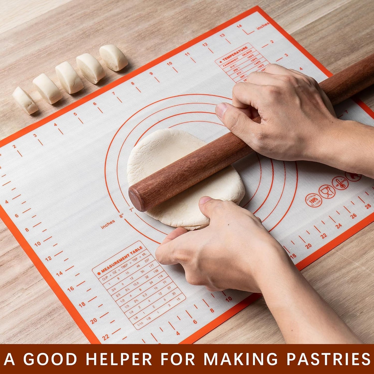 Versatile Rolling Pin for Dough - Sapele Wood Rolling Pin with Unique Hanging Hole Design - Perfect for Baking, Pies - Pastries, Elegant Wooden Rolling Pins - Your best 16 Inches French Rolling Pins