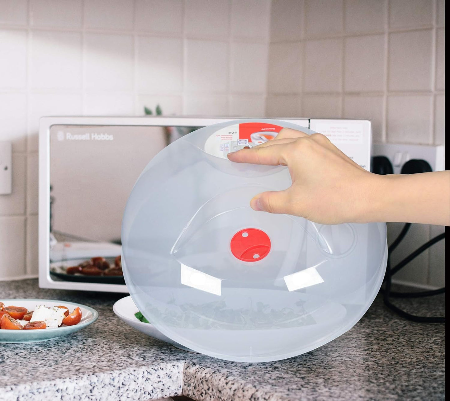 Microwave Cover for Food, Large Microwave Plate Cover Guard Lid with Steam Vents Keeps Microwave Oven Clean, 11.5 Inch BPA Free & Dishwasher Safe-2PCS red