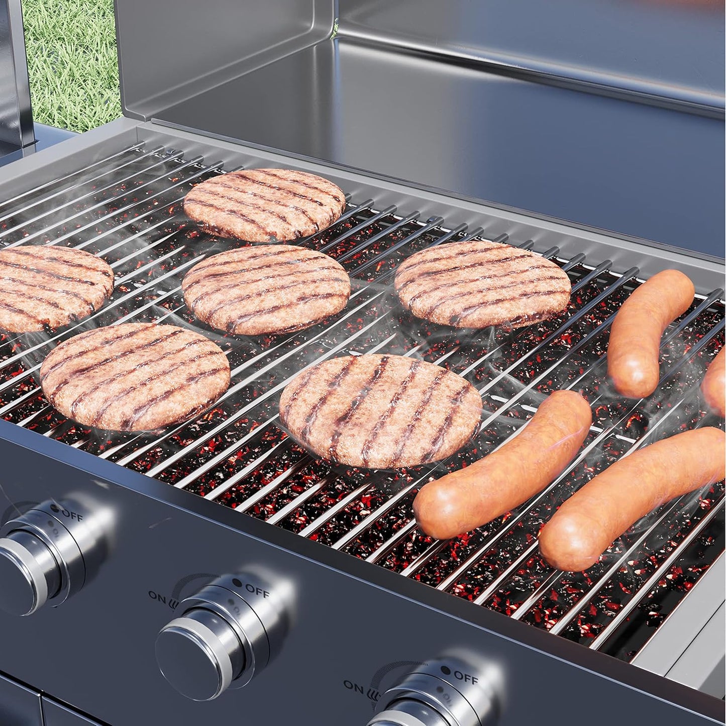 19 1/4" Stainless Steel Cooking Grid Grates Replacement Parts for 16517 Bull BBQ Angus, Brahma, Lonstar Select, Outlaw Steer Premium, Lonestar Select,19.25"x7.5",4Pack