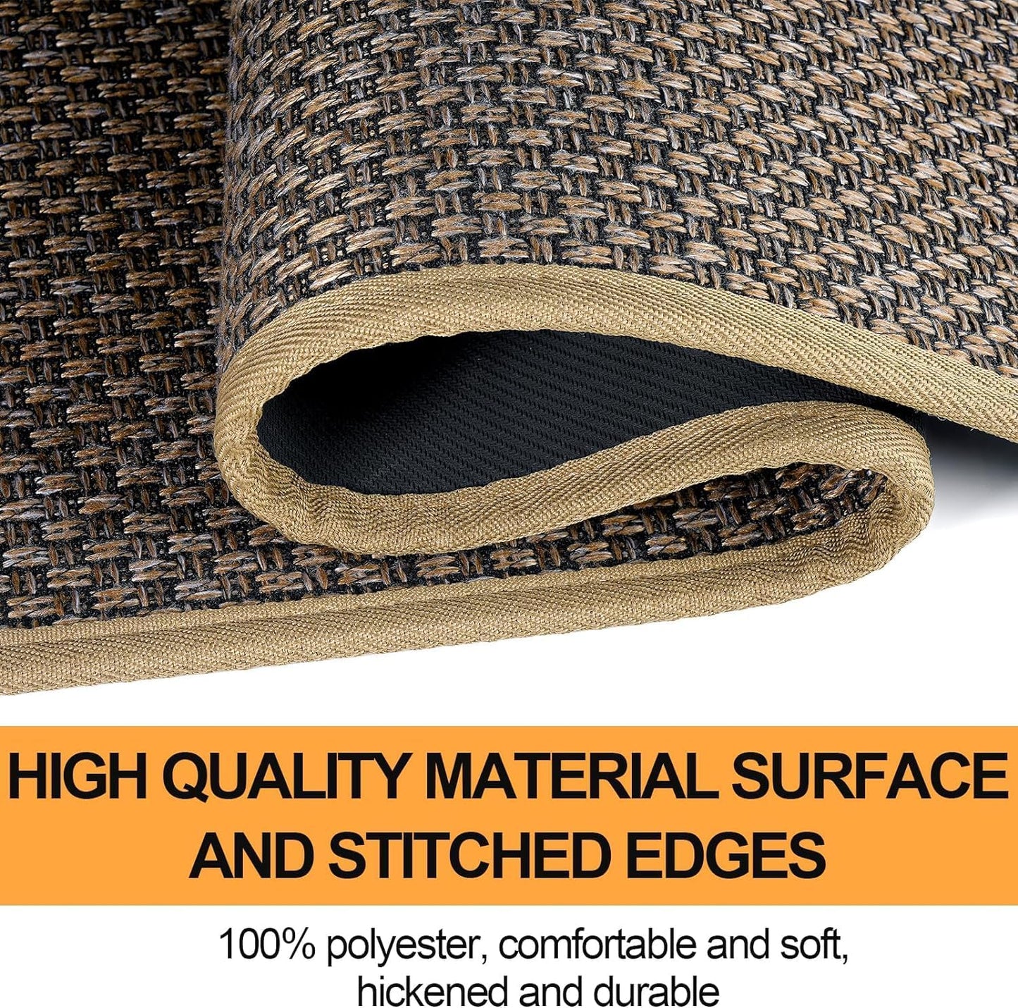 Kitchen Mat, Rubber Backing Cushioned Non Slip Kitchen Rugs for Floor, Absorbent Runner Comfort Standing Mat Rug Washable for Kitchen, Office, Home, 35.4"x71" (Brown)