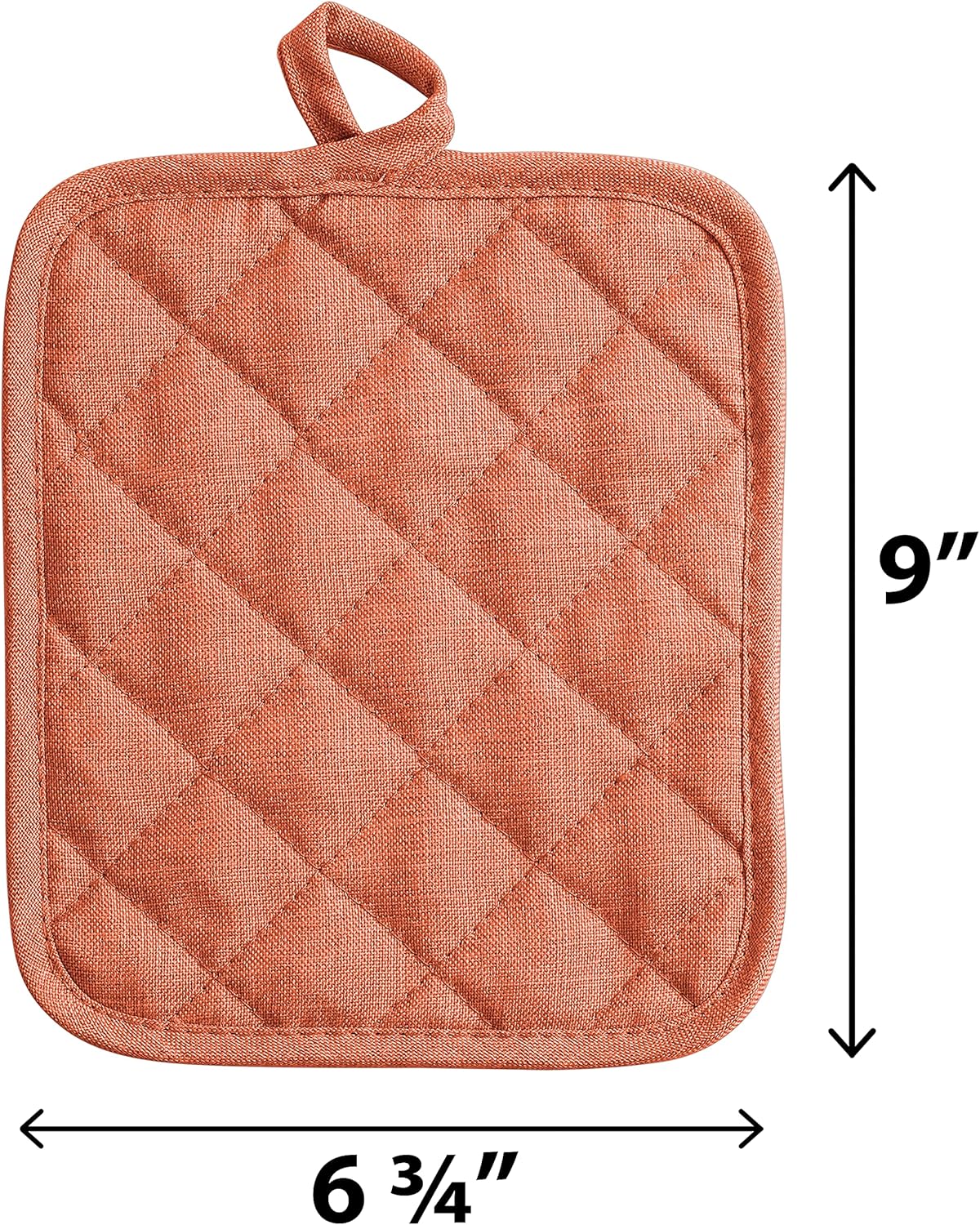 American Linen Pot Holders, Hot Pads, Table Pads for Kitchen and Dining Table, Non Slip Heat Resistant Hot Pot Holder (Coral, 4 Pack)