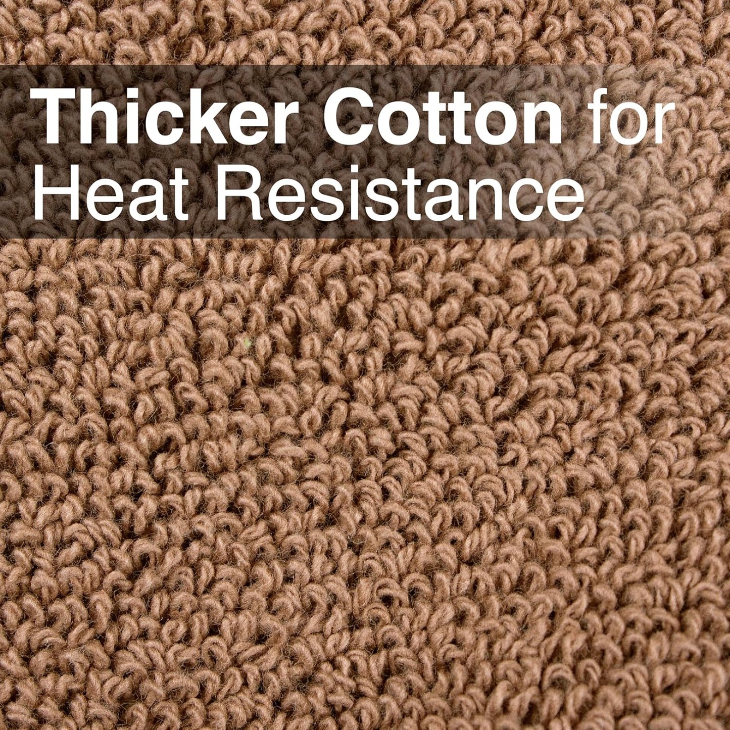 RITZ Terry Pocket Mitt & Hot Pad: Unparalleled Heat Resistant, Durable 100% Cotton,Ergonomically Designed for Optimal Grip, Easy-Care Machine Washable 2-Pack, Mocha