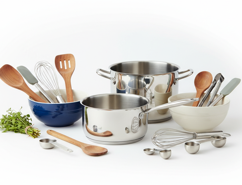 circle photo of kitchenware, make a real phto